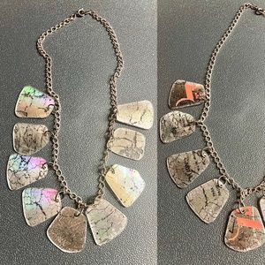 Crackled CD Reflective Necklace